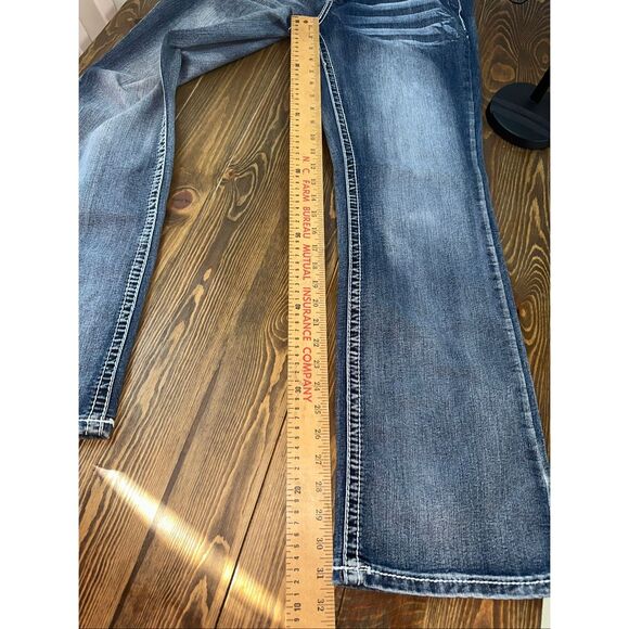 Maurices Womens Bootcut Jeans 14 medium Wash Heavy Stitch Stretch - Picture 4 of 9